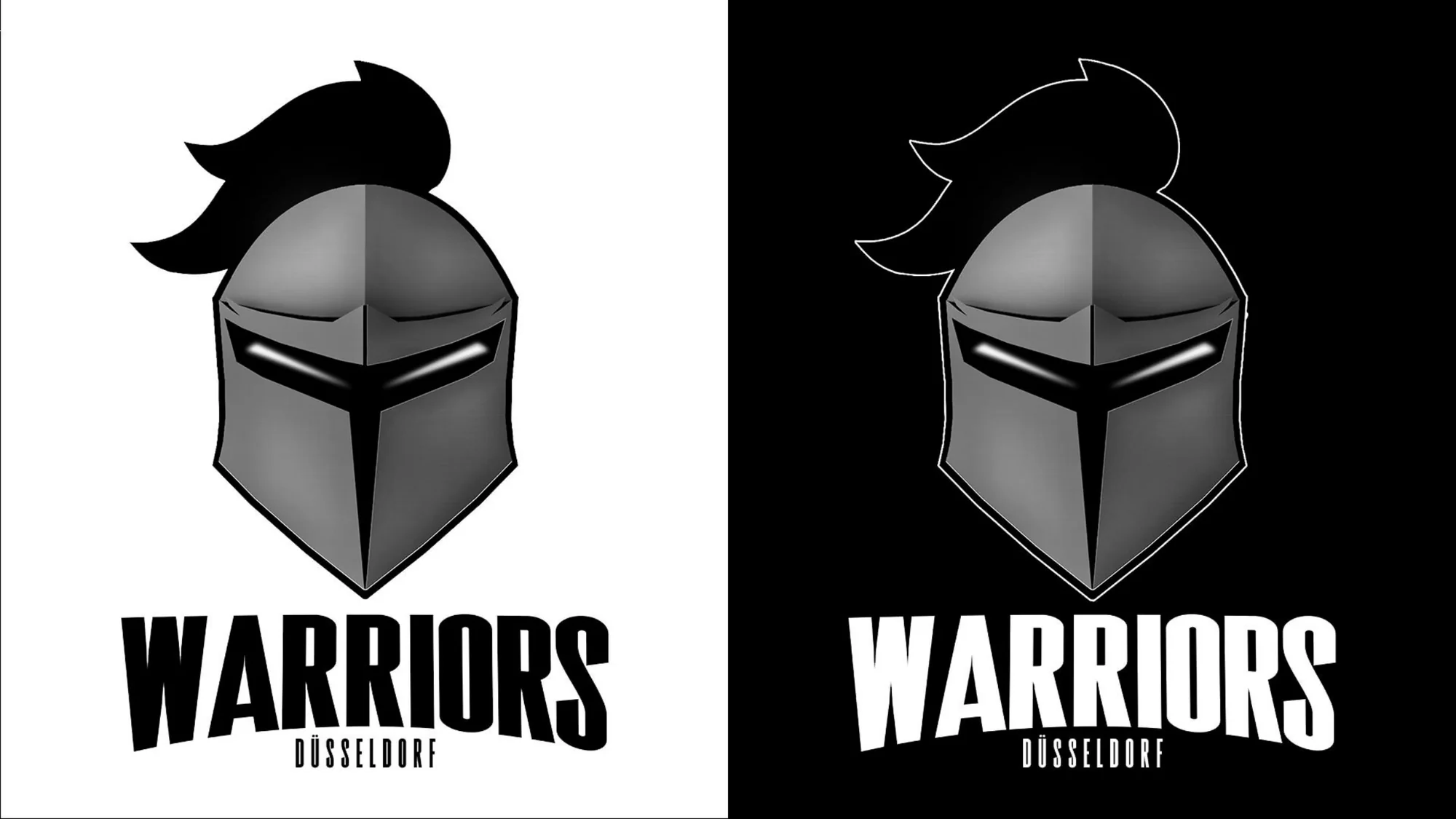 Düsseldorf Warriors Logo, Hell und Dunkel Variante
